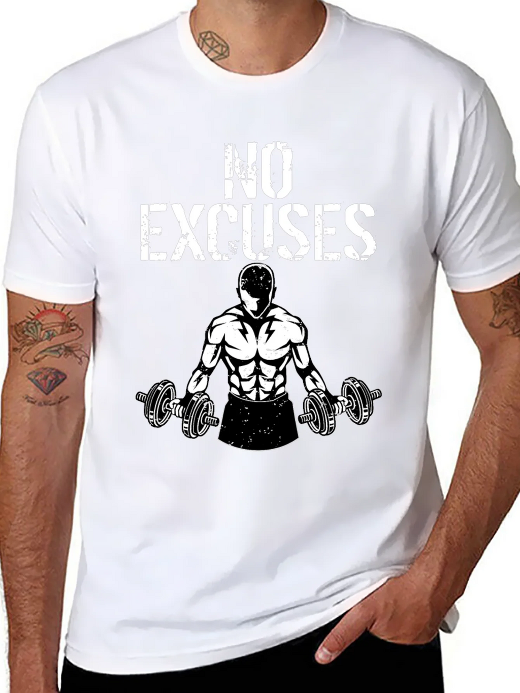 No Excuses Gym T-Shirt - Black Graphic Tee