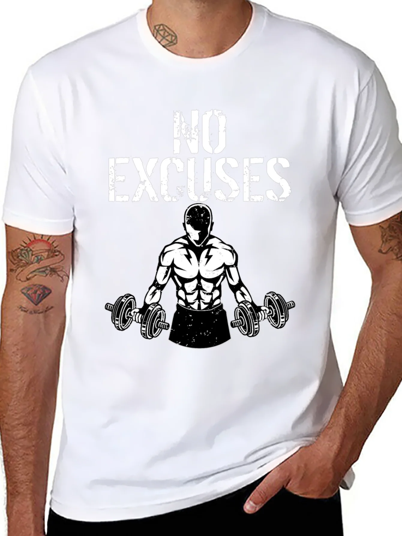 No Excuses Gym T-Shirt - Black Graphic Tee
