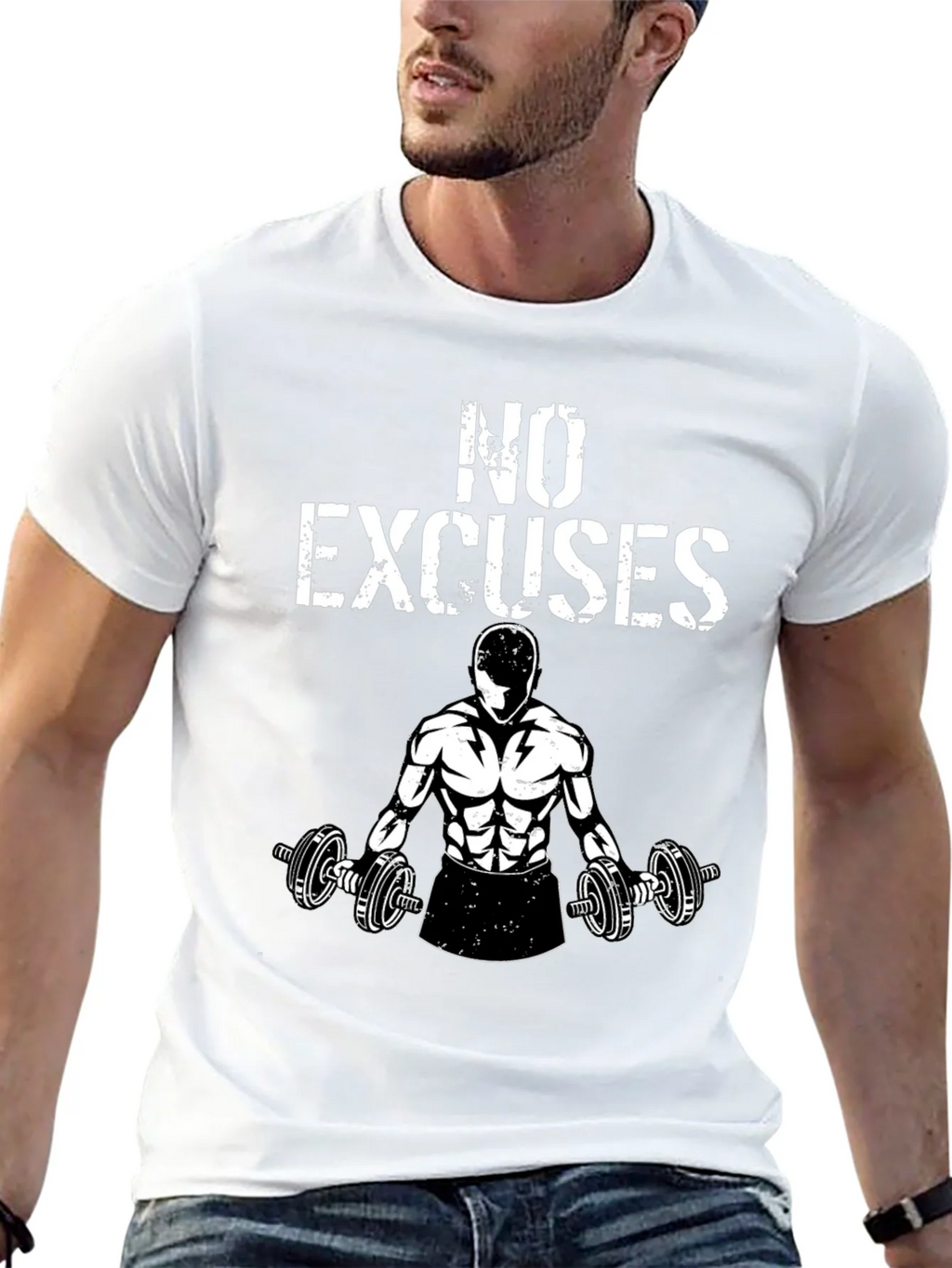 No Excuses Gym T-Shirt - Black Graphic Tee
