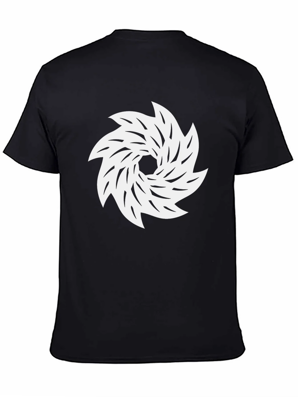 Black Tee with White Abstract Swirl Graphic