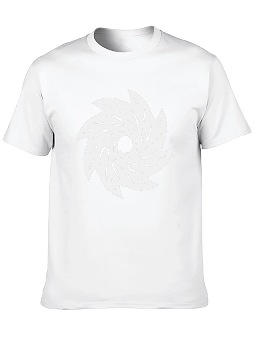 Black Tee with White Abstract Swirl Graphic