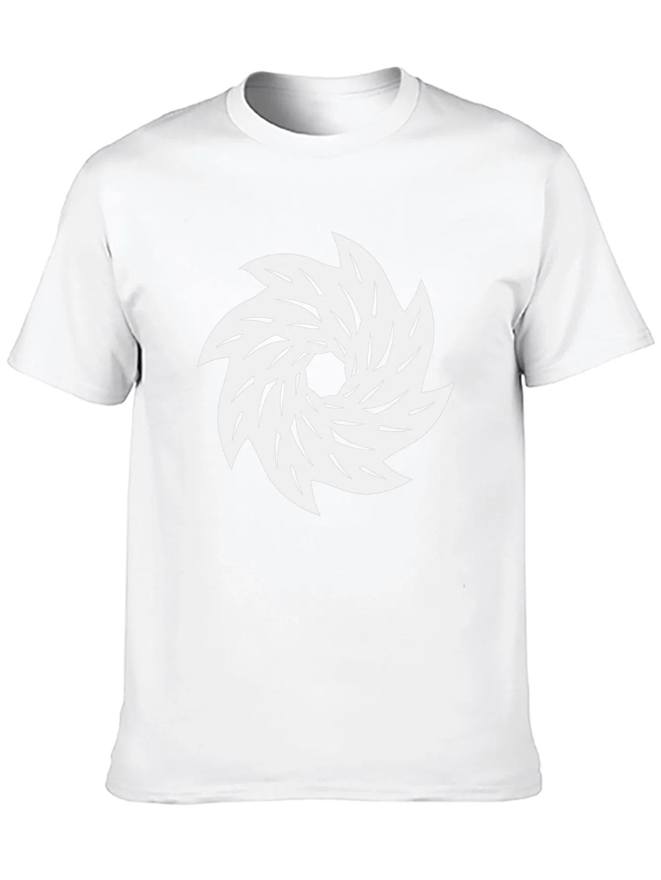 Black Tee with White Abstract Swirl Graphic