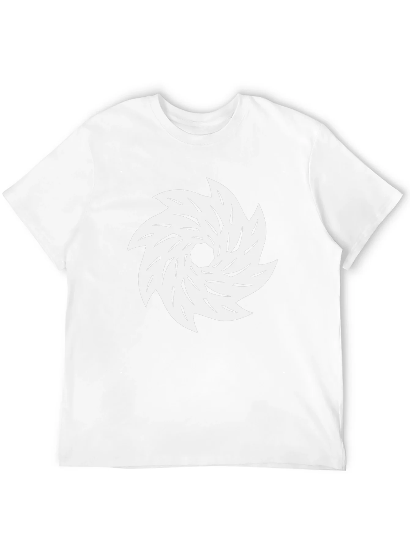 Black Tee with White Abstract Swirl Graphic