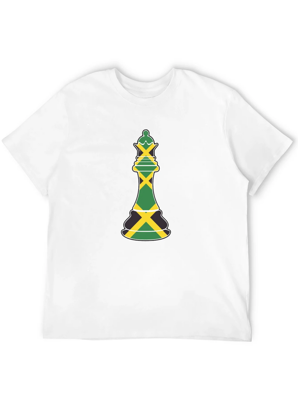 Jamaica Flag Chess Queen Graphic Tee - Black T-Shirt